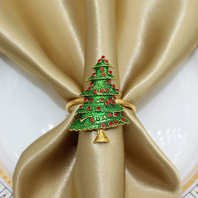 6Gb Jingle Bell salvešu turētāja gredzeni Ziemassvētku kāzu Jaungada svētku ballītēm Kāzu pusdienu galda dekorēšana HWC29