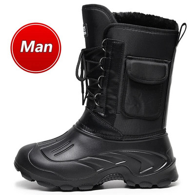 snieginiai batai vyriški neperšlampami vyriški žieminiai batai su kailiu žieminiai batai neslystantys Vyriški batai platforma stori pliušiniai šilti Plius dydis