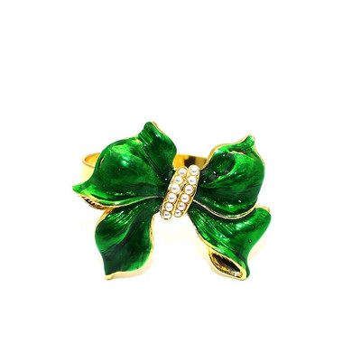 4Gb Bowknot dizaina salvešu gredzeni 5 krāsu loku salvešu gredzenu turētājs kāzu ballītei svētku banketam Ziemassvētku galda dekors ERP53