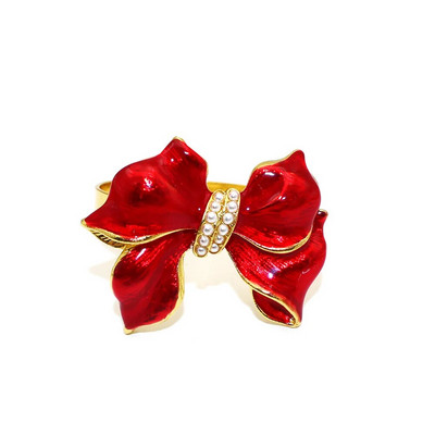 4Gb Bowknot dizaina salvešu gredzeni 5 krāsu loku salvešu gredzenu turētājs kāzu ballītei svētku banketam Ziemassvētku galda dekors ERP53