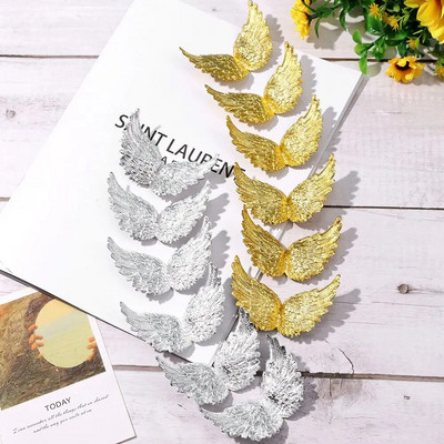 Mini daudz laimes dzimšanas dienā DIY Amatniecības foto rekvizīti Kūkas dekors Plastmasas eņģeļu spārni Ziemassvētku ballītes rotājumi Ziemassvētku eglīšu rotājumi
