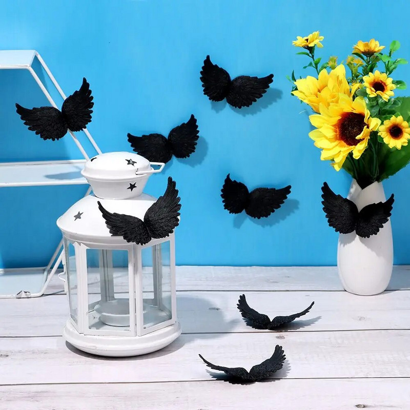 Mini daudz laimes dzimšanas dienā DIY Amatniecības foto rekvizīti Kūkas dekors Plastmasas eņģeļu spārni Ziemassvētku ballītes rotājumi Ziemassvētku eglīšu rotājumi