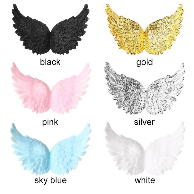 Mini daudz laimes dzimšanas dienā DIY Amatniecības foto rekvizīti Kūkas dekors Plastmasas eņģeļu spārni Ziemassvētku ballītes rotājumi Ziemassvētku eglīšu rotājumi