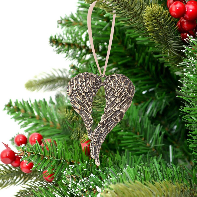 Daļa no manas sirds ir debesīs Новый Год 2022 Декор Ziemassvētku eglītes rotājums Ģimenes memoriāls Eņģeļa spārna kulons Mājas noformējums