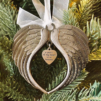 My Heart Is In Heaven Στολίδι με φτερό αγγέλου Κρεμαστό χριστουγεννιάτικο δέντρο Διακοσμήσεις για πάρτι Χριστουγέννων