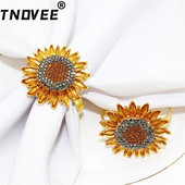 12 db őszi szalvéta gyűrűk strasszos napraforgó szalvéta gyűrűtartó őszi hálaadás esküvői születésnapi asztaldísz ERF82