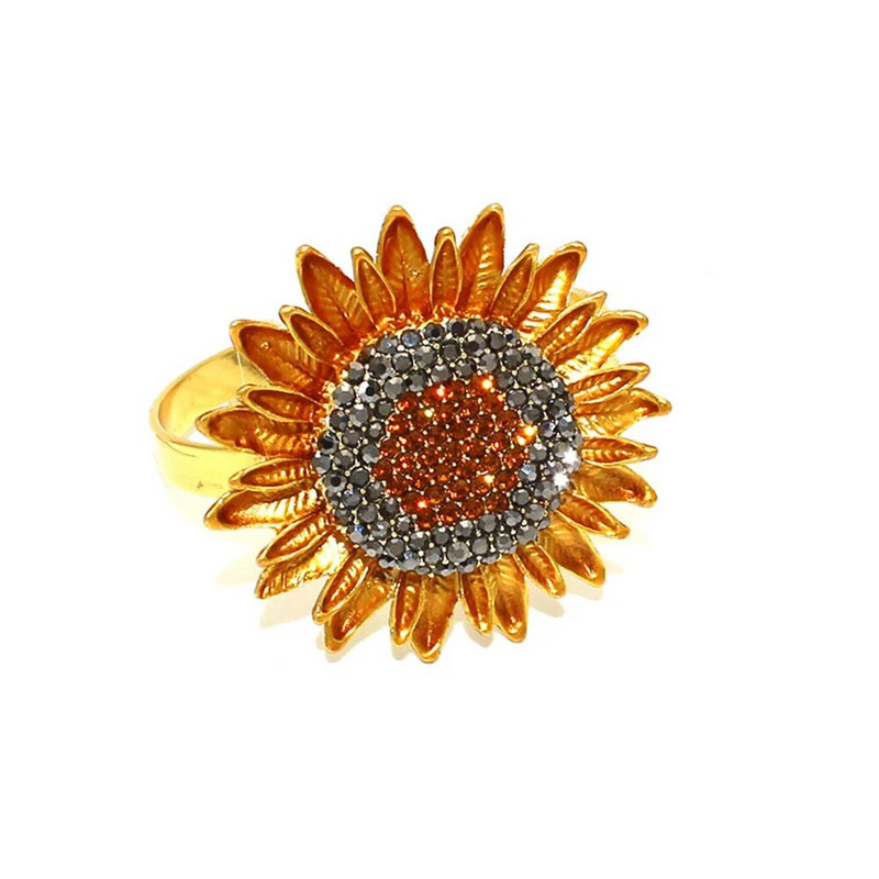 12 db őszi szalvéta gyűrűk strasszos napraforgó szalvéta gyűrűtartó őszi hálaadás esküvői születésnapi asztaldísz ERF82