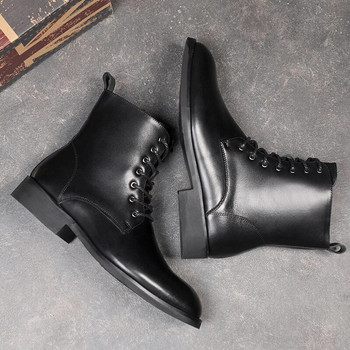 Yomior Νέα φθινοπωρινά χειμερινά casual ανδρικά παπούτσια Vintage από πραγματικό ζεστά βελούδινα μποτάκια με μαύρο φερμουάρ Chelsea μπότες