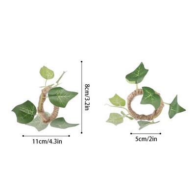 1 τεμ. Δαχτυλίδια για χαρτοπετσέτες από Ευκάλυπτο Creative Faux Leaves Σχάρα για χαρτοπετσέτες Φεστιβάλ γάμου Βάπτισης Τραπέζι Μεταλλική θήκη για χαρτοπετσέτα