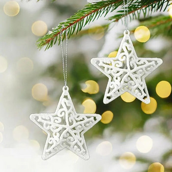 Χριστουγεννιάτικα κρεμαστά στολίδια Λευκό χριστουγεννιάτικο δέντρο Διακοσμήσεις για πάρτι Στολίδι Καρδιά Αστέρι Σχήματα Κουδούνι Εσωτερικού σπιτιού Προμήθειες για πάρτι