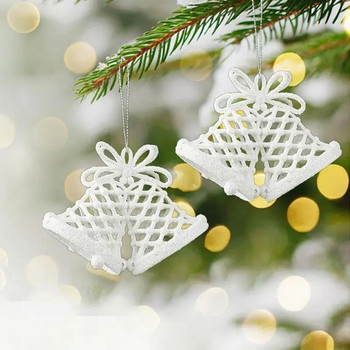 Χριστουγεννιάτικα κρεμαστά στολίδια Λευκό χριστουγεννιάτικο δέντρο Διακοσμήσεις για πάρτι Στολίδι Καρδιά Αστέρι Σχήματα Κουδούνι Εσωτερικού σπιτιού Προμήθειες για πάρτι