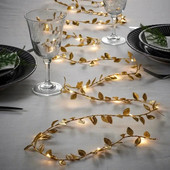 1PC 2M 20LED Golden Tiny Leaves Fairy Light ar akumulatoru darbināms Led vara stieples stīgas gaismas kāzu mājas ballītei DIY Ziemassvētku dekors