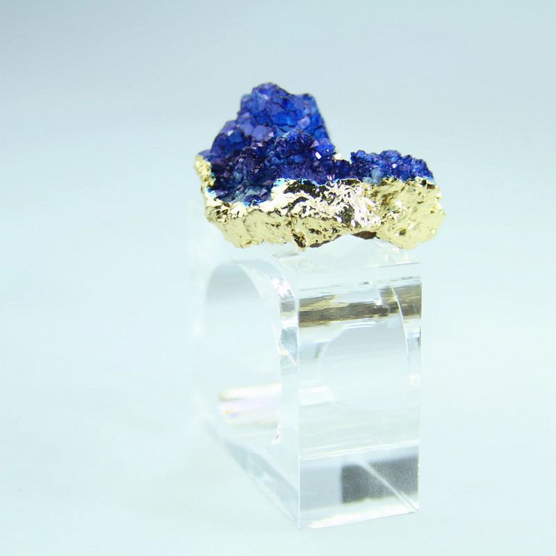 Bezmaksas piegāde Kāzu salvešu gredzeni Zelta sudraba sānu zila dabīgā ahāta salvešu turētājs 2gab