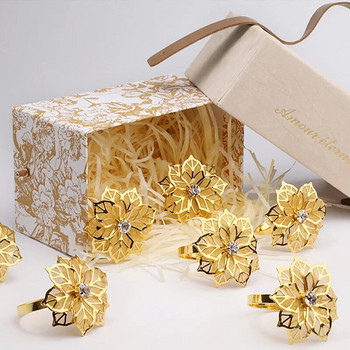 6 τμχ Χρυσό ασημί δαχτυλίδι χαρτοπετσέτας καρέκλες πόρπες Διακόσμηση γαμήλιας εκδήλωσης Βάση με στρας Χειροποίητα είδη πάρτι