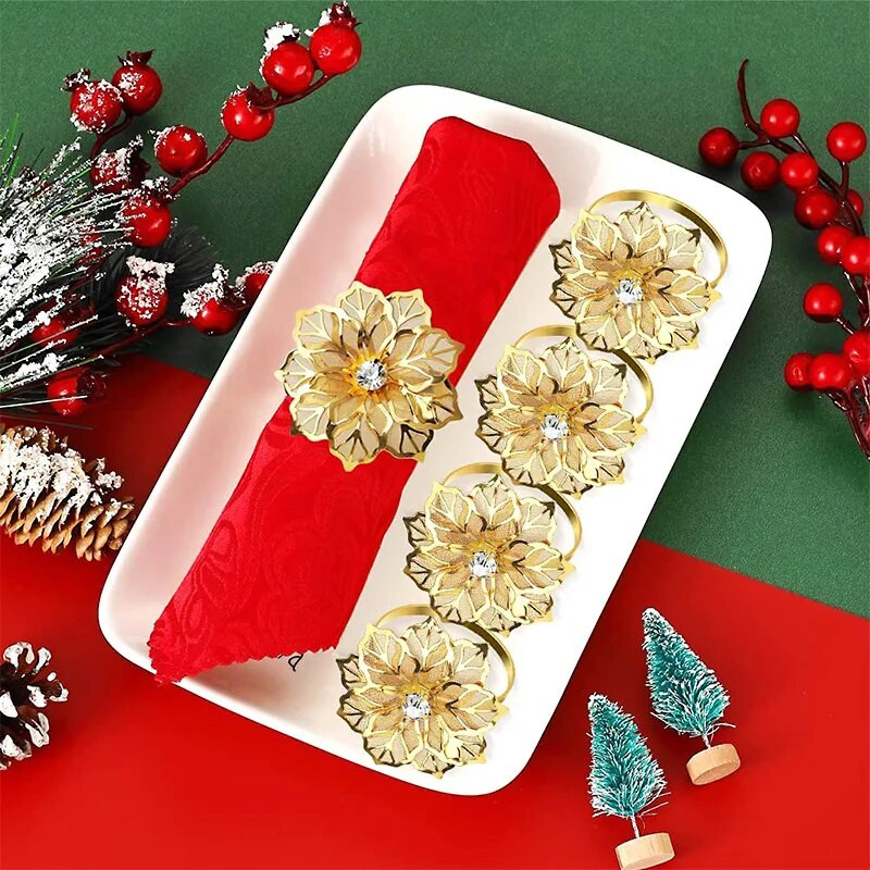 6vnt Auksinės sidabrinės servetėlės Žiedas kėdės sagtys Vestuvių renginio dekoravimas Kalnų krištolinis laikiklis Amatai Rankų darbo vakarėlio reikmenys