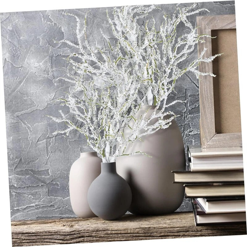 6GAB Mākslīgie augi DIY Ziemassvētku vainags Mājas dekors Kāzu ballīte Dekoratīvie Ziedi Vāze Dekoratīvie puķupodi Viltus PE zars