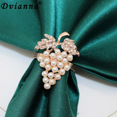 6Gb Rozā zelta salvešu gredzeni Vīnogu salvešu gredzenu turētāji ģimenes svētku vakariņām banketiem kāzu ballīšu galda dekorācijas HWP02