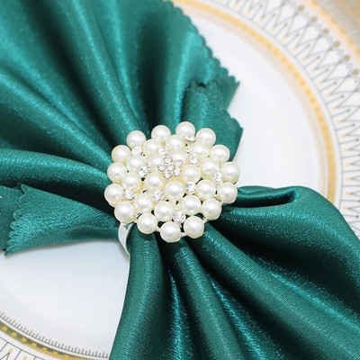 6Gb Rozā zelta salvešu gredzeni Vīnogu salvešu gredzenu turētāji ģimenes svētku vakariņām banketiem kāzu ballīšu galda dekorācijas HWP02