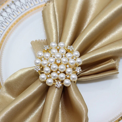 6Gb Rozā zelta salvešu gredzeni Vīnogu salvešu gredzenu turētāji ģimenes svētku vakariņām banketiem kāzu ballīšu galda dekorācijas HWP02