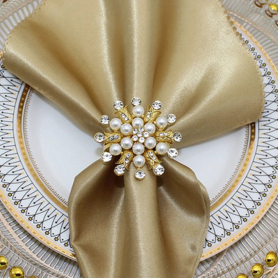 6Gb Rozā zelta salvešu gredzeni Vīnogu salvešu gredzenu turētāji ģimenes svētku vakariņām banketiem kāzu ballīšu galda dekorācijas HWP02