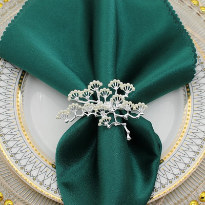 6Gb Rozā zelta salvešu gredzeni Vīnogu salvešu gredzenu turētāji ģimenes svētku vakariņām banketiem kāzu ballīšu galda dekorācijas HWP02