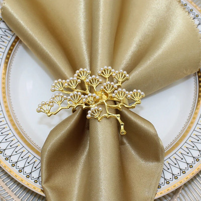 6Gb Rozā zelta salvešu gredzeni Vīnogu salvešu gredzenu turētāji ģimenes svētku vakariņām banketiem kāzu ballīšu galda dekorācijas HWP02