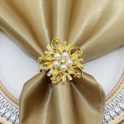 6Gb Rozā zelta salvešu gredzeni Vīnogu salvešu gredzenu turētāji ģimenes svētku vakariņām banketiem kāzu ballīšu galda dekorācijas HWP02