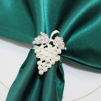 6Gb Rozā zelta salvešu gredzeni Vīnogu salvešu gredzenu turētāji ģimenes svētku vakariņām banketiem kāzu ballīšu galda dekorācijas HWP02