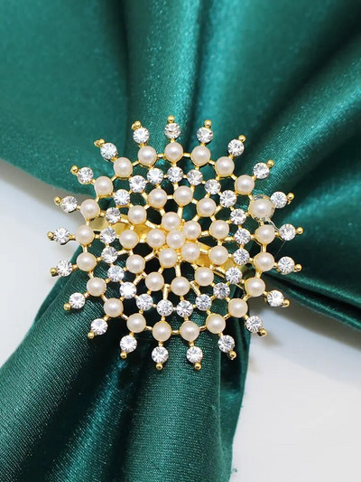 6Gb Rozā zelta salvešu gredzeni Vīnogu salvešu gredzenu turētāji ģimenes svētku vakariņām banketiem kāzu ballīšu galda dekorācijas HWP02