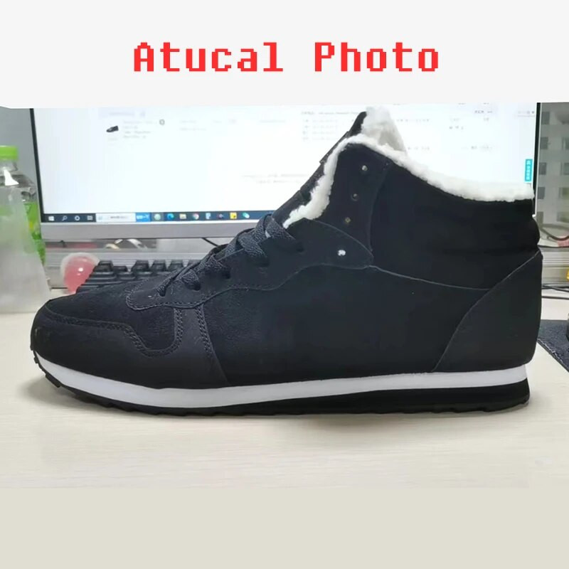 Vīriešu zābaki Vīriešu ziemas apavi Modes sniega zābaki Kurpes Liela izmēra ziemas kedas potīte Vīriešu apavi ziemas zābaki Melni zili apavi