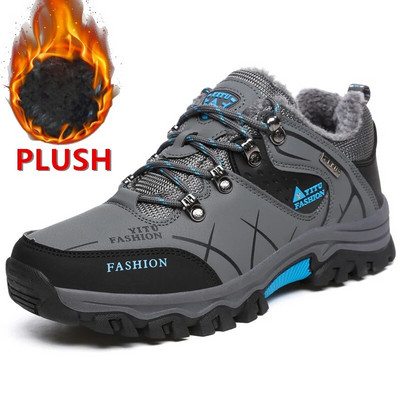 Νέες φθινοπωρινές χειμωνιάτικες ζεστές βελούδινες μπότες χιονιού Αθλητικά παπούτσια Ανδρικά παπούτσια Υπαίθριες casual μπότες πεζοπορίας Αντιολισθητικές μπότες με κορδόνια Μέγεθος 39-47