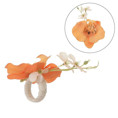 1PC Phalaenopsis salvešu gredzeni zīda ziedu salvetes turētāji gredzenu kāzu Ziemassvētku ballīte restorāna mājas galda dekorēšana