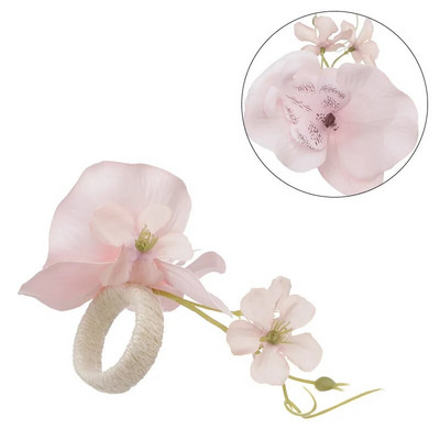 1PC Phalaenopsis salvešu gredzeni zīda ziedu salvetes turētāji gredzenu kāzu Ziemassvētku ballīte restorāna mājas galda dekorēšana