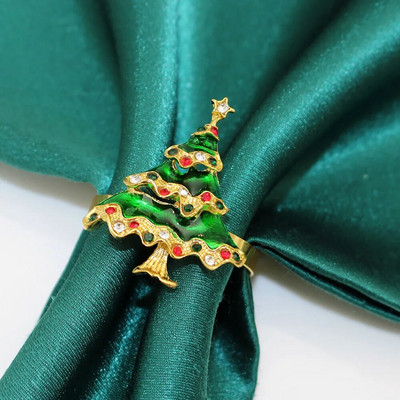 6Gb Ziemassvētku salvešu gredzeni Ziemeļbrieža aļņa salvešu turētāja gredzeni Ziemassvētku Pateicības svētku ballītei Vakariņu galda dekors HWC200