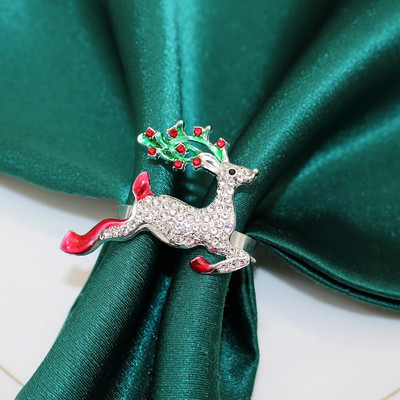 6Gb Ziemassvētku salvešu gredzeni Ziemeļbrieža aļņa salvešu turētāja gredzeni Ziemassvētku Pateicības svētku ballītei Vakariņu galda dekors HWC200