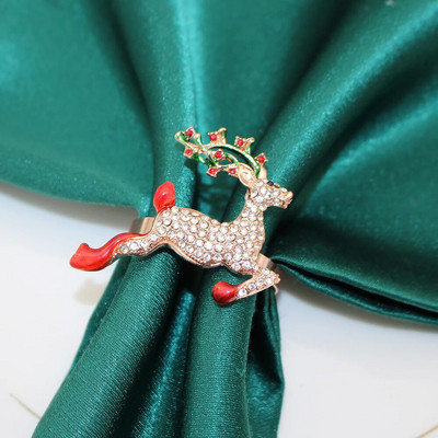 6Gb Ziemassvētku salvešu gredzeni Ziemeļbrieža aļņa salvešu turētāja gredzeni Ziemassvētku Pateicības svētku ballītei Vakariņu galda dekors HWC200