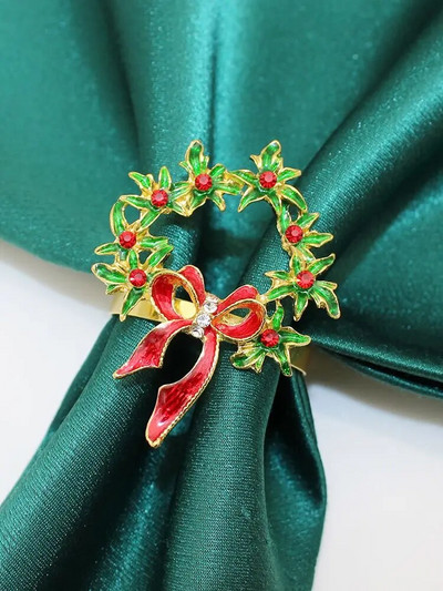 6Gb Ziemassvētku salvešu gredzeni Ziemeļbrieža aļņa salvešu turētāja gredzeni Ziemassvētku Pateicības svētku ballītei Vakariņu galda dekors HWC200