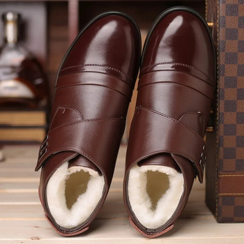 Зимни обувки Мъжки ботуши Челси Топли обувки от естествена кожа Мъжки боти до глезена Модна марка Мъжки обувки от телешка кожа 899