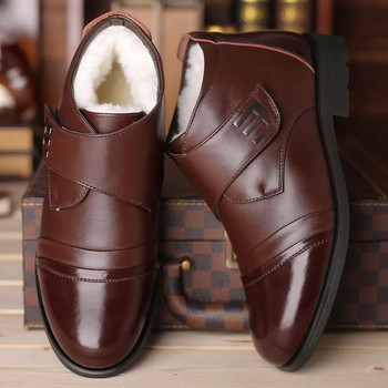 Зимни обувки Мъжки ботуши Челси Топли обувки от естествена кожа Мъжки боти до глезена Модна марка Мъжки обувки от телешка кожа 899