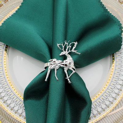 6GAB Ziemassvētku ābolu salvešu gredzeni Rhinestone salvešu turētāji Ziemassvētku kāzu banketu līgavas duša mājas ballītes dekors HWC34