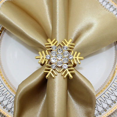 6GAB Ziemassvētku ābolu salvešu gredzeni Rhinestone salvešu turētāji Ziemassvētku kāzu banketu līgavas duša mājas ballītes dekors HWC34