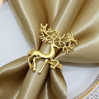 6GAB Ziemassvētku ābolu salvešu gredzeni Rhinestone salvešu turētāji Ziemassvētku kāzu banketu līgavas duša mājas ballītes dekors HWC34