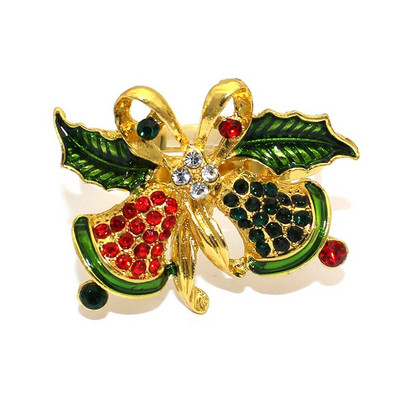 6Gb Ziemassvētku salvešu gredzeni Bell Candy Cane salvešu gredzenu turētāji svētku kāzām Ziemassvētku pusdienu galda dekorēšana ERC31