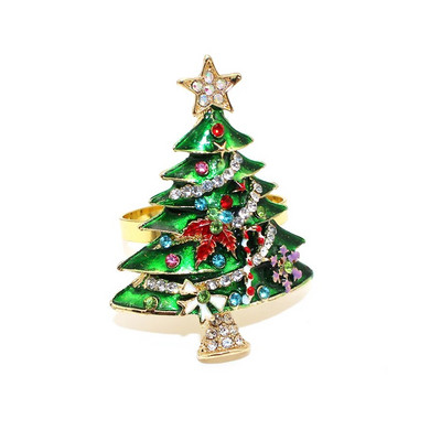 6Gb Ziemassvētku salvešu gredzeni Bell Candy Cane salvešu gredzenu turētāji svētku kāzām Ziemassvētku pusdienu galda dekorēšana ERC31