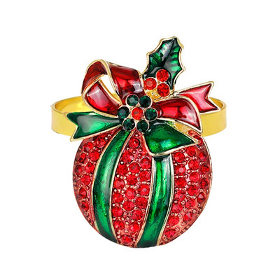 6Gb Ziemassvētku salvešu gredzeni Bell Candy Cane salvešu gredzenu turētāji svētku kāzām Ziemassvētku pusdienu galda dekorēšana ERC31