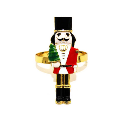 6Gb Ziemassvētku salvešu gredzeni Bell Candy Cane salvešu gredzenu turētāji svētku kāzām Ziemassvētku pusdienu galda dekorēšana ERC31