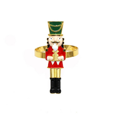 6Gb Ziemassvētku salvešu gredzeni Bell Candy Cane salvešu gredzenu turētāji svētku kāzām Ziemassvētku pusdienu galda dekorēšana ERC31