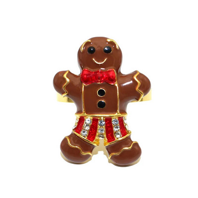 6Gb Ziemassvētku salvešu gredzeni Bell Candy Cane salvešu gredzenu turētāji svētku kāzām Ziemassvētku pusdienu galda dekorēšana ERC31