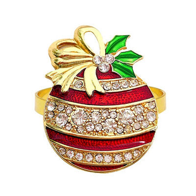 6Gb Ziemassvētku salvešu gredzeni Bell Candy Cane salvešu gredzenu turētāji svētku kāzām Ziemassvētku pusdienu galda dekorēšana ERC31