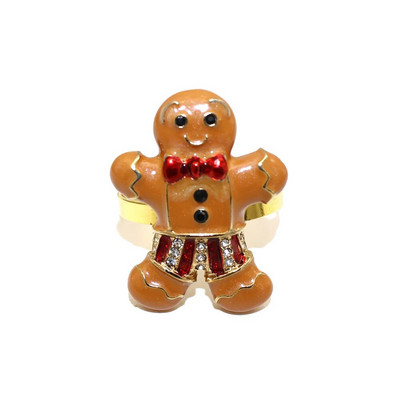 6Gb Ziemassvētku salvešu gredzeni Bell Candy Cane salvešu gredzenu turētāji svētku kāzām Ziemassvētku pusdienu galda dekorēšana ERC31